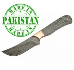 Economy - 8.75" Cape Town Skinner - Trailing Point FULL TANG DAMASCUS BLADE BLANK W/Copper Bolster